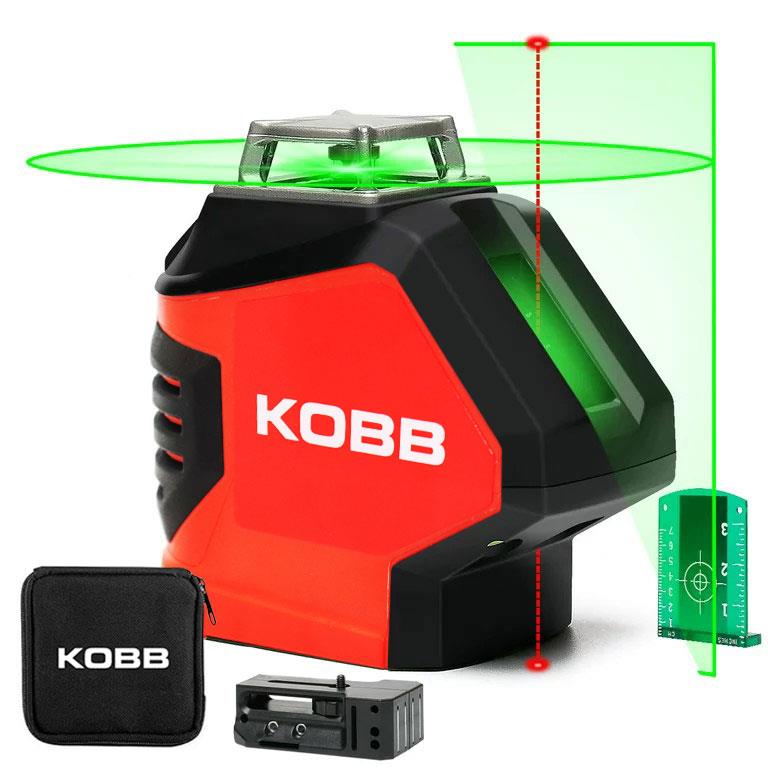 KOBB KBL88G 25M ​​Professional Horizontal 360° və Şaquli Avtomatik Hizalama Nöqtəsi Plumb və Yaşıl Xaç Xətti Lazer Distomat