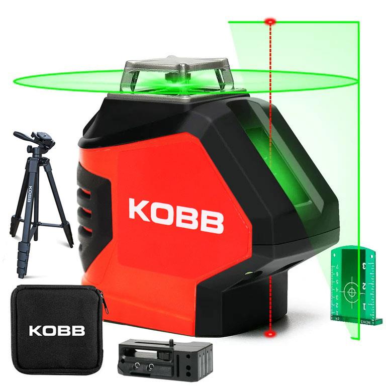 KOBB KBL88GTP 25M Professional Horizontal 360° və Şaquli Avtomatik Hizalama Nöqtəsi Plumb və Yaşıl Çapraz Xətt Lazeri 