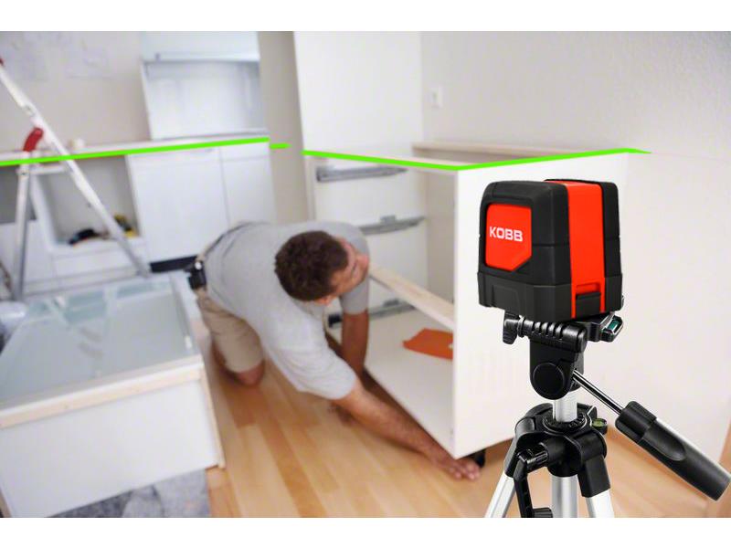 KOBB KBL91GTP 30 Metre Profesyonel Yatay ve Dikey Otomatik Hizalamalı Yeşil Çapraz Çizgi Lazer Distomat + Tripod - Onivias