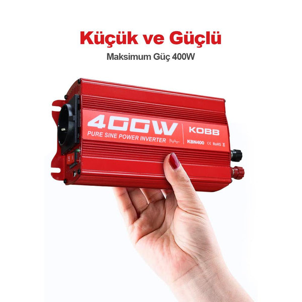 KOBB KBN400 12V/220V 400Watt Tam Sinüs Dönüştürücü İnvertör - Onivias
