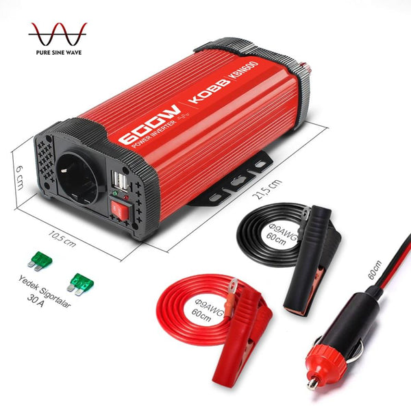 KOBB KBN600 12V/220V 600Watt Modifiye Sinüs Dönüştürücü İnvertör - görsel 2