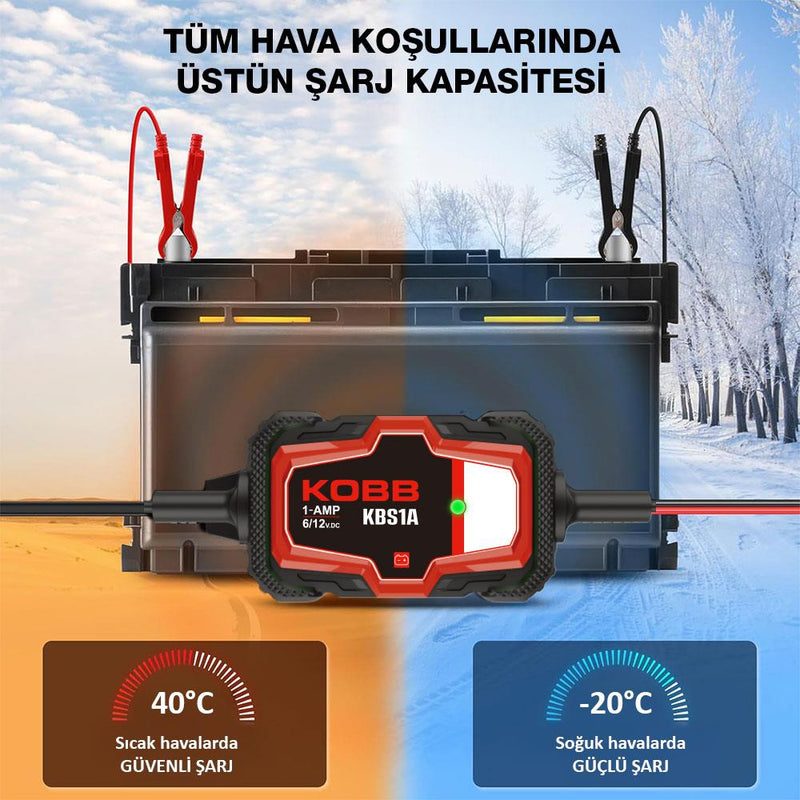KOBB KBS1A 6V/12V 30Ah Ağıllı Batareya Doldurma Cihazı və Batareyaya Baxım / Desulfator