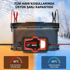 KOBB KBS1A 6V/12V 30Ah Akıllı Akü Şarj ve Akü Bakım / Desülfatör - Onivias