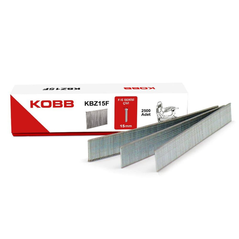 KOBB KBZ15F 15mm 2500 Parça F/E/J/8 Seriyası Ağır Kəsilmiş Baş Dırnaqları