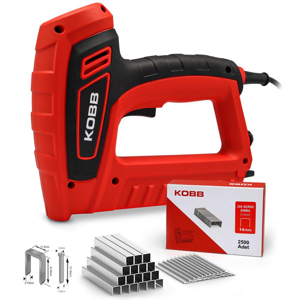 KOBB KBZ200 8 - 16mm Zımba ve 15 - 16mm Profesyonel Çivi Çakma Makinesi + 3000 adet Yedek Zımba ve Çivi - Onivias