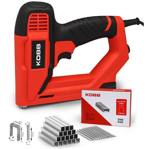 KOBB KBZ200B 8 - 16mm Zımba ve 15 - 16mm Profesyonel Çivi Çakma Makinesi + 3000 adet Yedek Zımba ve Çivi - Onivias