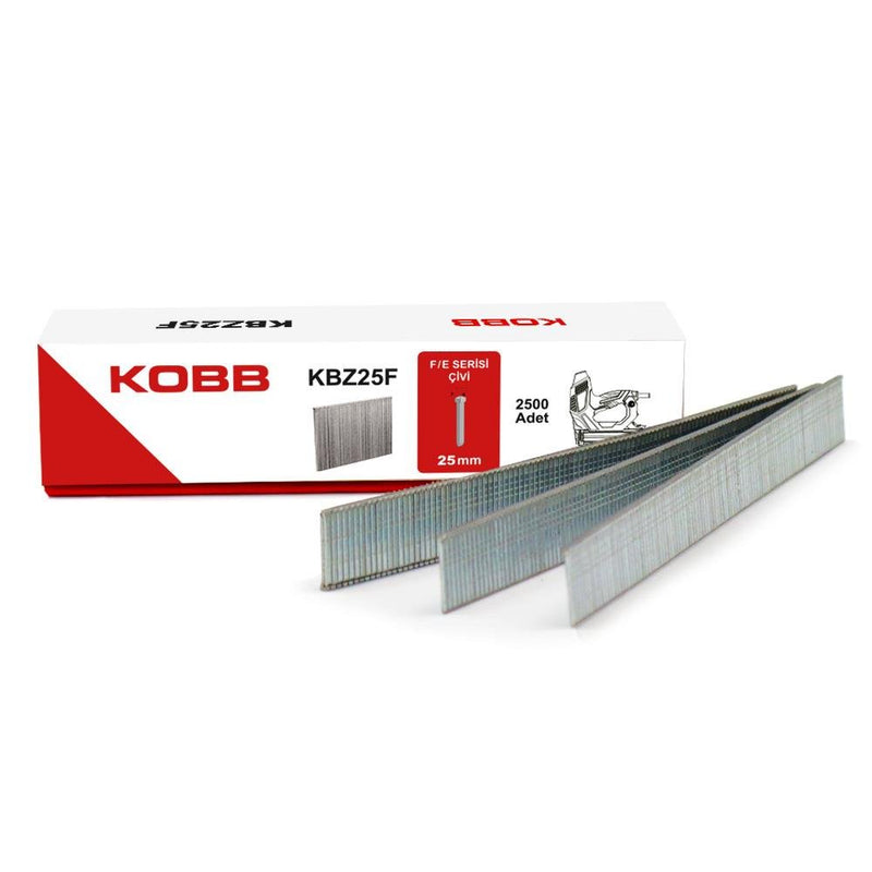 KOBB KBZ25F 25mm 2500 Parça F/E/J/8 Seriyası Ağır Kəsilmiş Baş Dırnaqları