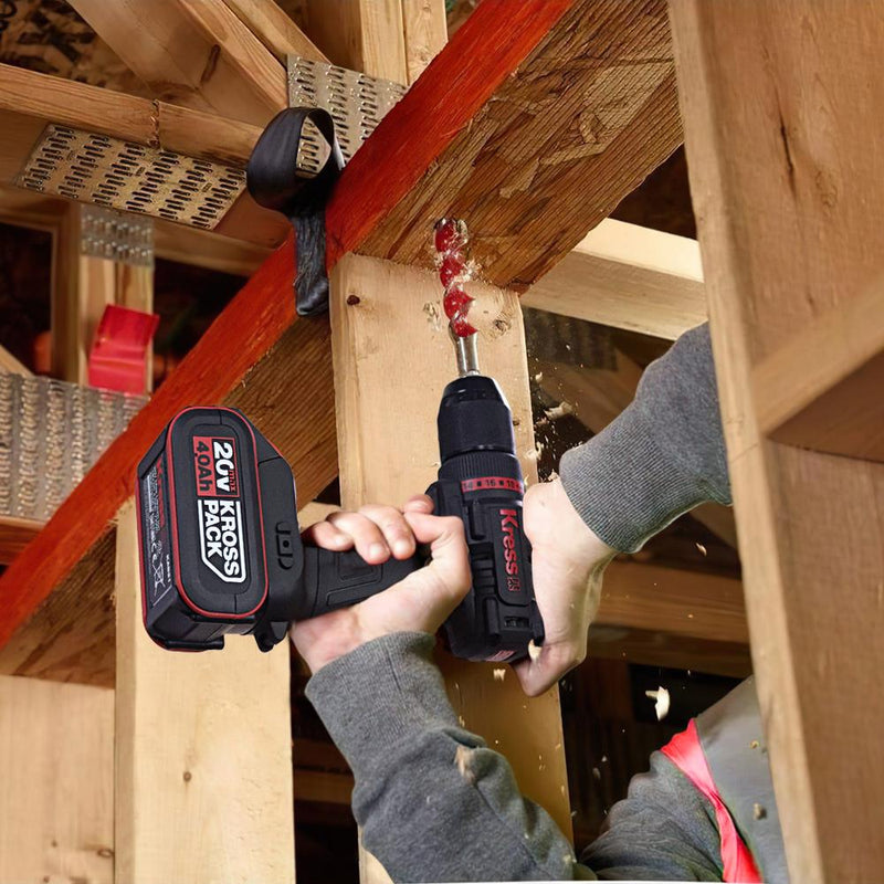 Kress KUA71 20Volt/4.0Ah Li-ion İkili Batareya Fırçasız Professional Simsiz Qazma