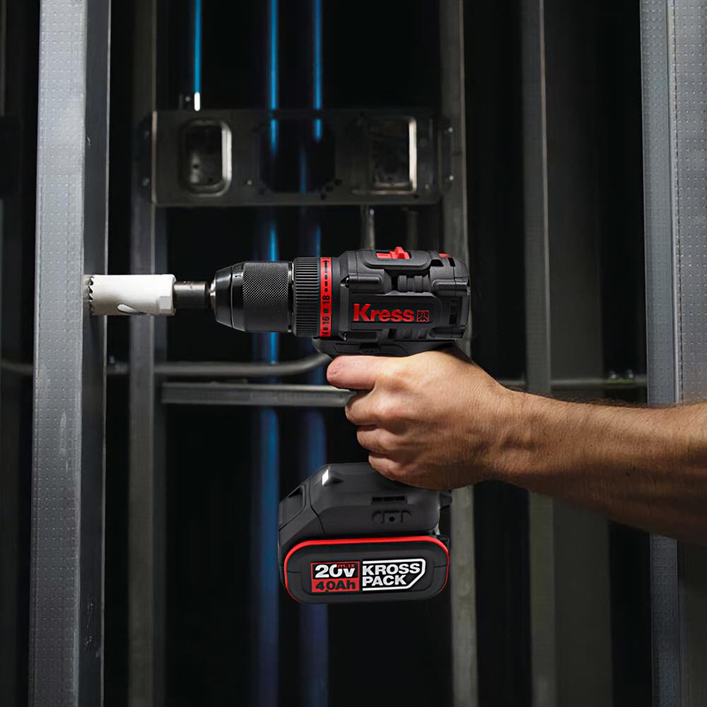 Kress KUA71 20Volt/4.0Ah Li - ion Çift Akülü Kömürsüz Profesyonel Şarjlı Matkap - Onivias