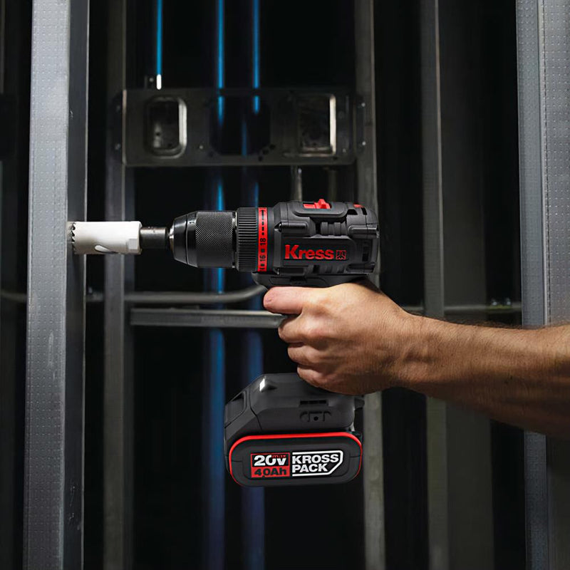Kress KUA71 20Volt/4.0Ah Li-ion İkili Batareya Fırçasız Professional Simsiz Qazma