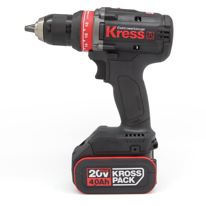 Kress KUA72.1 20Volt/4.0Ah Li-ion İkili Batareya Fırçasız Professional Simsiz Qazma