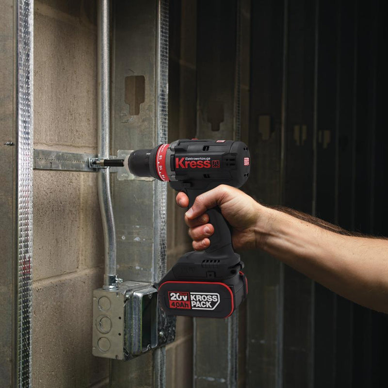 Kress KUA72.1 20Volt/4.0Ah Li-ion İkili Batareya Fırçasız Professional Simsiz Qazma