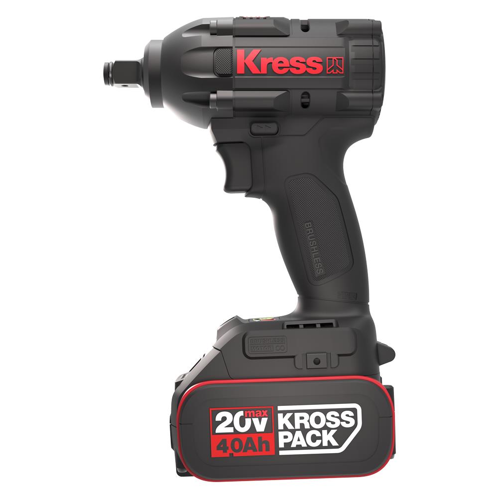 Kress KUB30.2SET 20Volt/4.0Ah. Li-ion Çift Akülü 300Nm Kömürsüz Profesyonel Şarjlı Somun Sıkma + 4 Parça Derin Lokma Seti - görsel 2