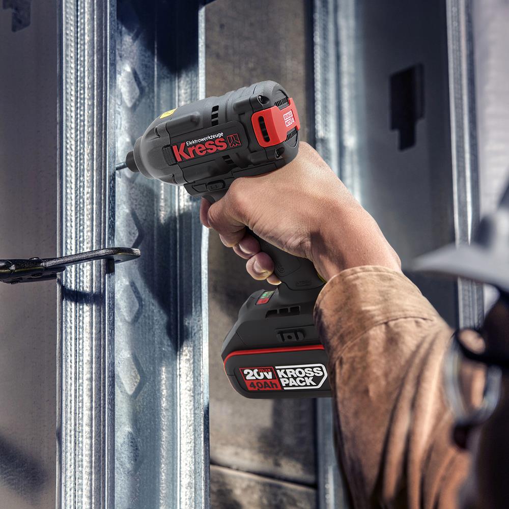 Kress KUB60.2 20Volt 4.0Ah Li - ion Çift Akülü 230Nm Kömürsüz Profesyonel Şarjlı Darbeli Tornavida - Onivias