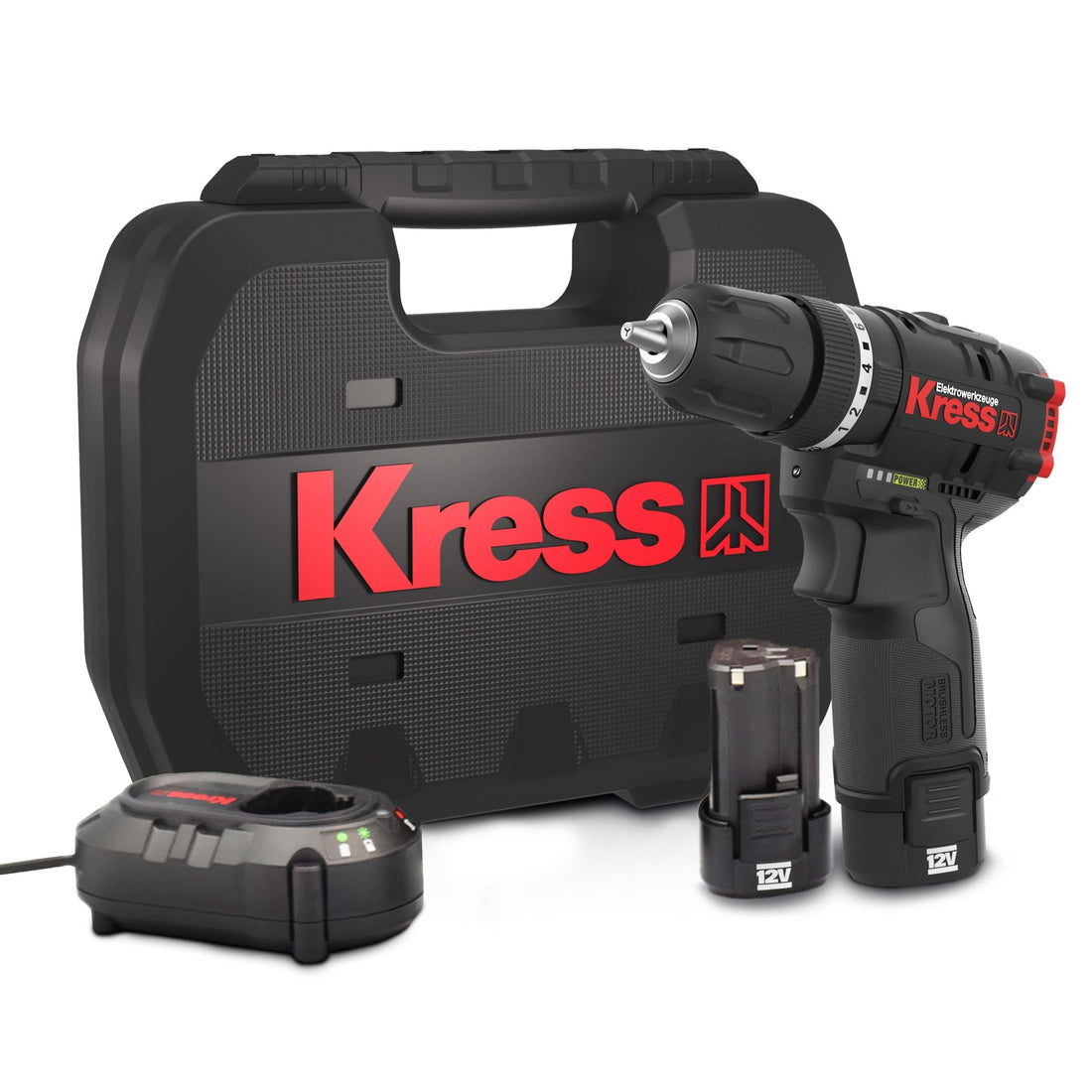 Kress KUC12 12Volt/2.0Ah Li - ion Çift Akülü Kömürsüz Profesyonel Şarjlı Darbeli Matkap - Onivias