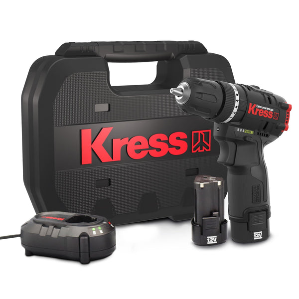 Kress KUC12 12Volt/2.0Ah Li - ion Çift Akülü Kömürsüz Profesyonel Şarjlı Darbeli Matkap - Onivias
