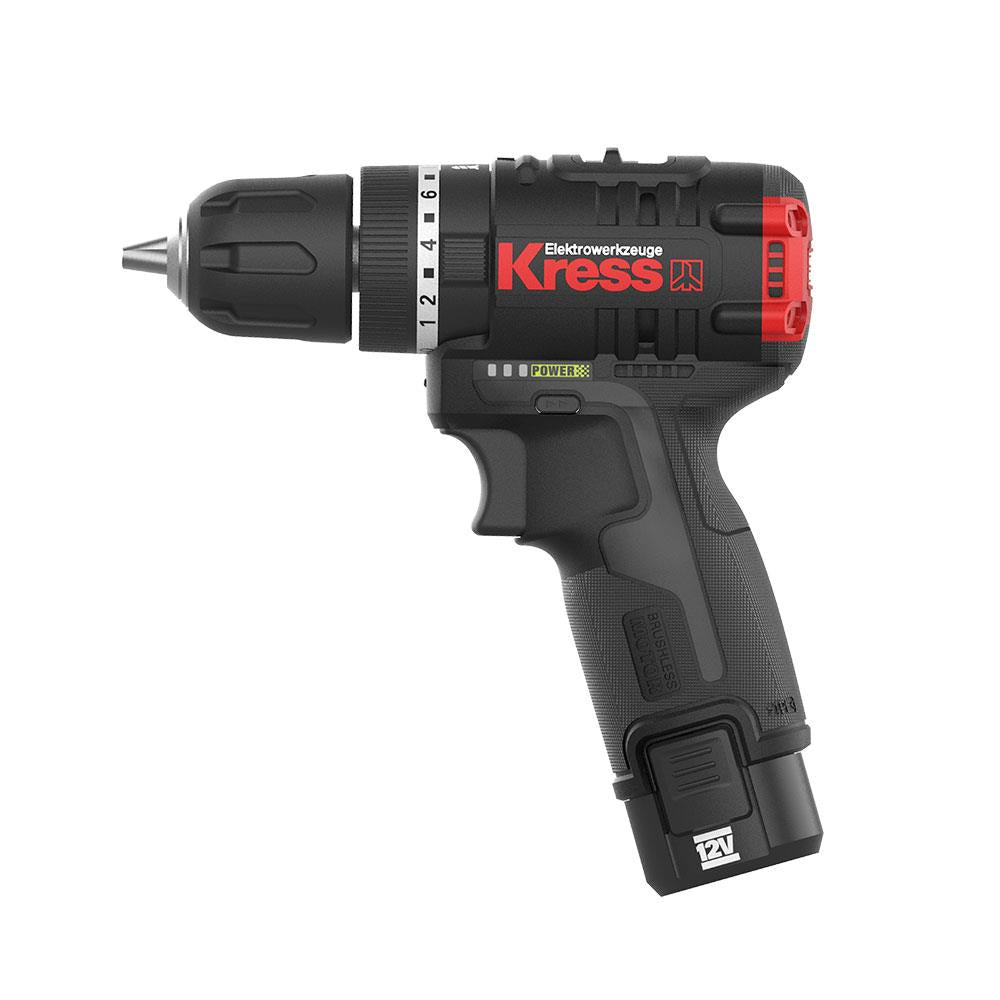 Kress KUC12 12Volt/2.0Ah Li - ion Çift Akülü Kömürsüz Profesyonel Şarjlı Darbeli Matkap - Onivias