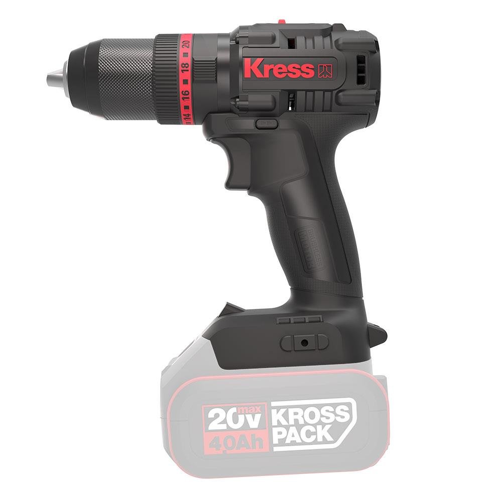 Kress KUC30.91 20Volt Kömürsüz Profesyonel Şarjlı Darbeli Matkap (Akü Dahil Değildir) - Onivias