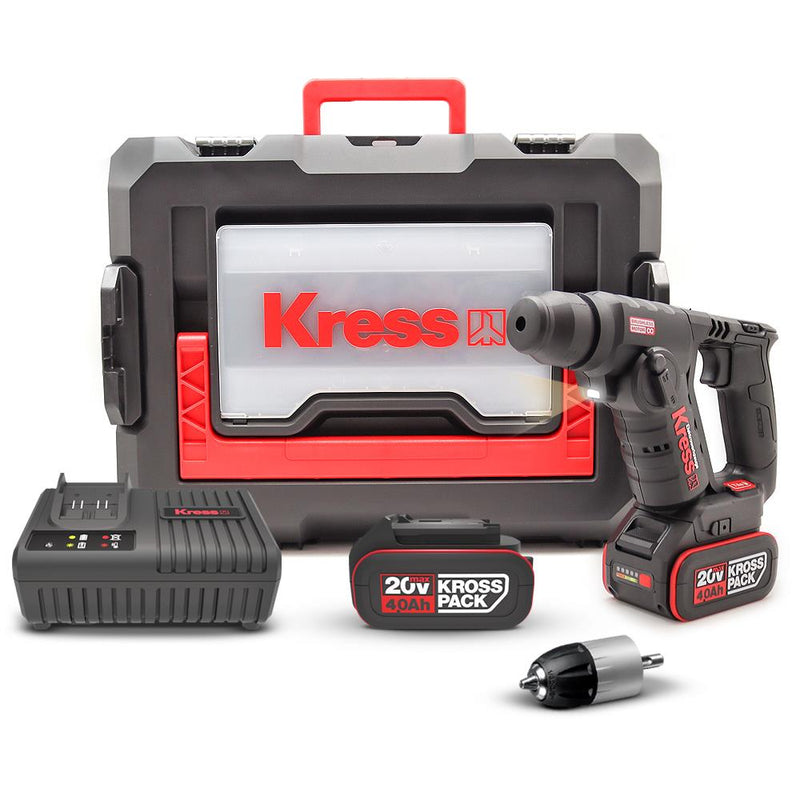 KUC50.2 20Volt/4.0Ah sıxın. Li-ion İkili Batareya Fırçasız 1.7J Professional SDS-Plus Pnevmatik Qazma + 10 mm Çubuq