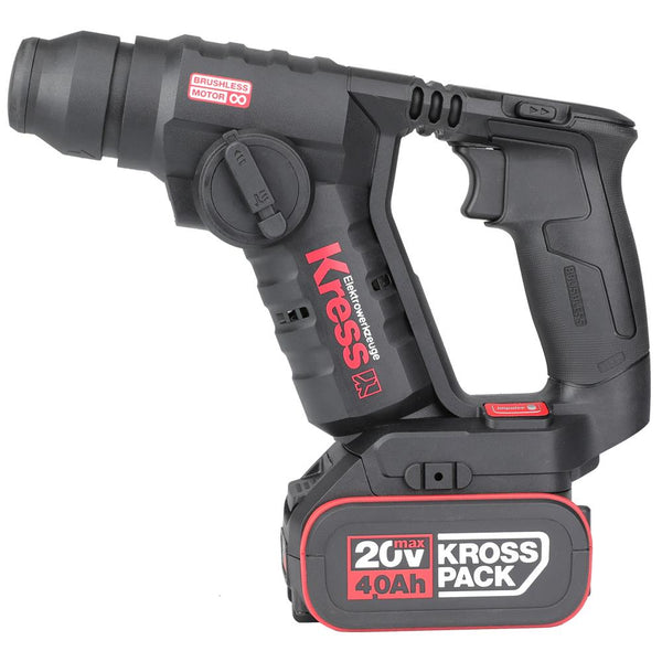 Kress KUC50.2 20Volt/4.0Ah. Li - ion Çift Akülü Kömürsüz 1.7J Profesyonel SDS - Plus Pnömatik Matkap + 10mm Mandren - Onivias