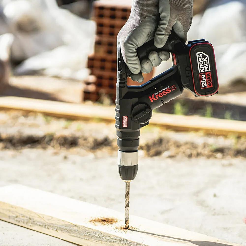 Kress KUC50.2 20Volt/4.0Ah. Li - ion Çift Akülü Kömürsüz 1.7J Profesyonel SDS - Plus Pnömatik Matkap + 10mm Mandren - Onivias