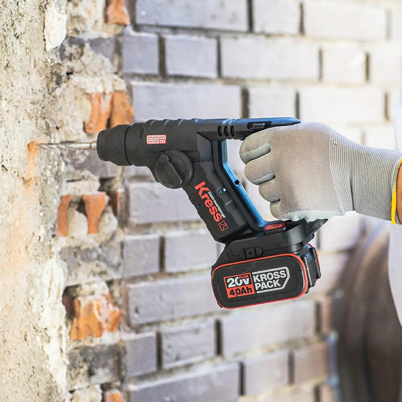 KUC50.2 20Volt/4.0Ah sıxın. Li-ion İkili Batareya Fırçasız 1.7J Professional SDS-Plus Pnevmatik Qazma + 10 mm Çubuq
