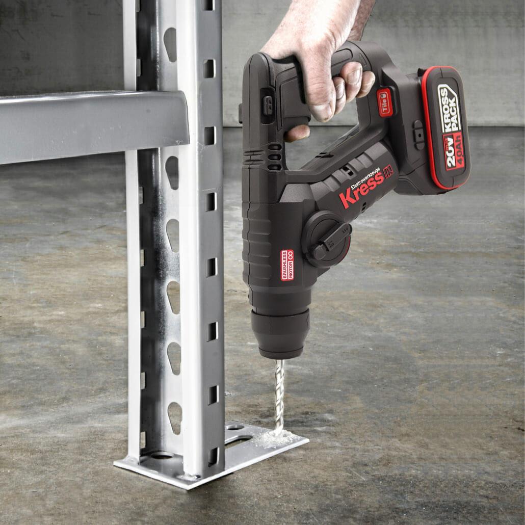 Kress KUC50.91 20Volt Kömürsüz 1.7J Profesyonel SDS - Plus Pnömatik Matkap + 10mm Mandren (Akü Dahil Değildir) - Onivias