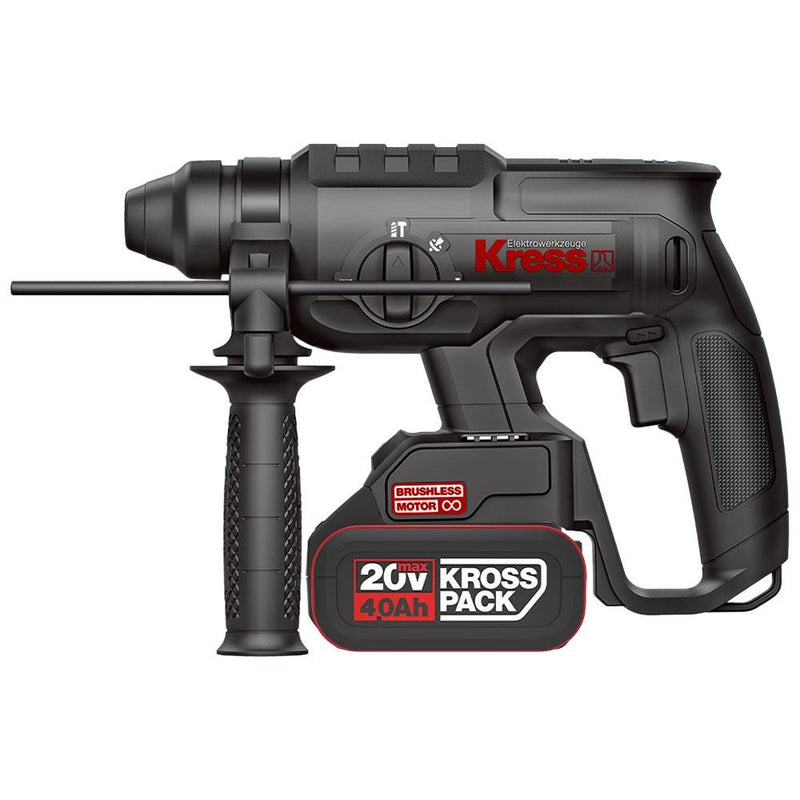 Kress KUC60.2 20Volt 4.0Ah. 2.0J Li-ion İkili Batareya Fırçasız Professional SDS-Plus Pnevmatik Çəkic/Qazma