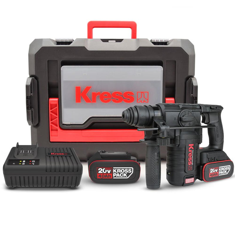 Kress KUC61.2 20Volt 4.0Ah. 2.2J Li-ion İkili Batareya Fırçasız Professional SDS-Plus Pnevmatik Çəkic/Qazma