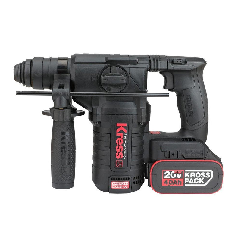 Kress KUC61.2 20Volt 4.0Ah. 2.2J Li-ion İkili Batareya Fırçasız Professional SDS-Plus Pnevmatik Çəkic/Qazma