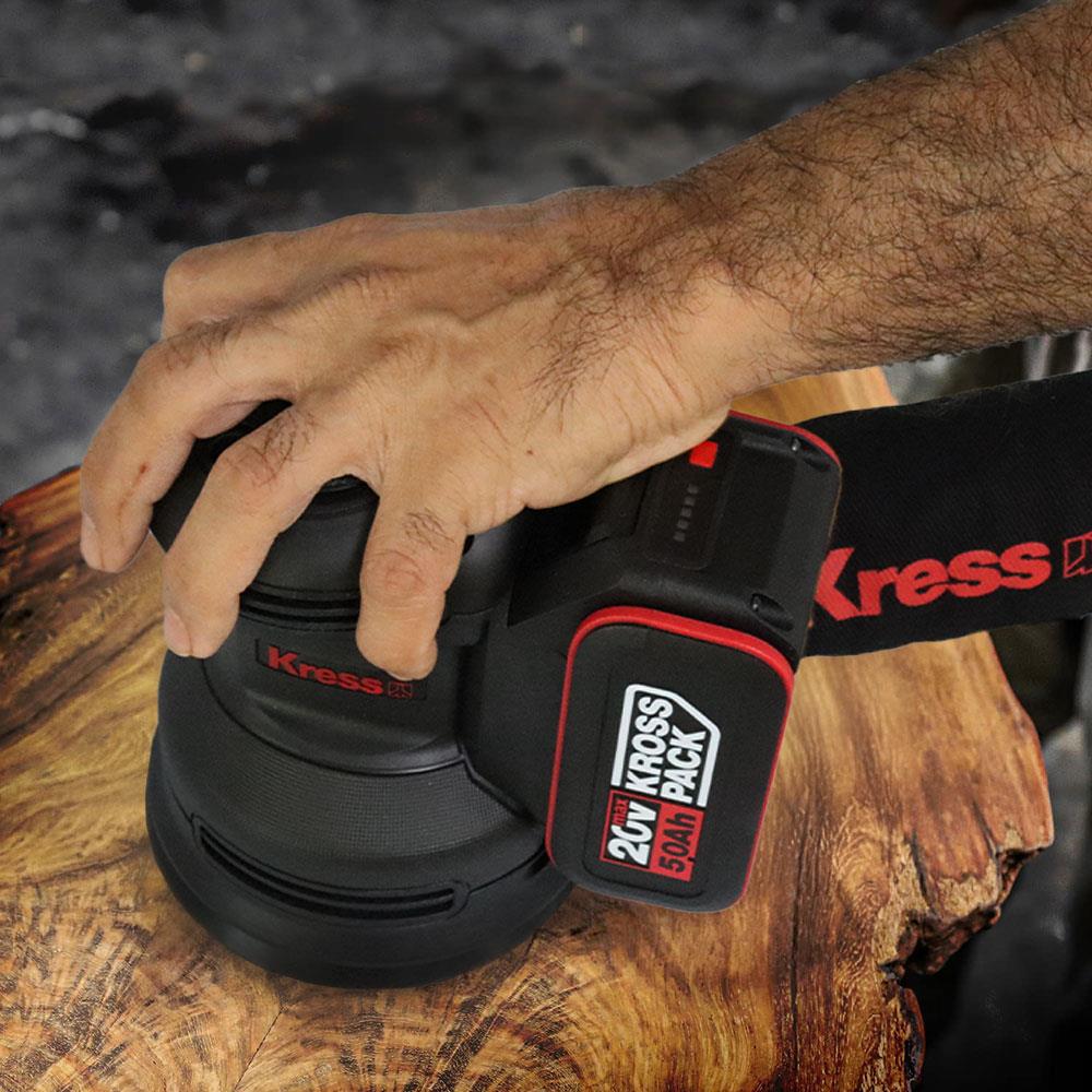 Kress KUD20.9 20Volt 125mm Kömürsüz Profesyonel Devir Ayarlı Eksantrik Zımpara (Akü Dahil Değildir) - Onivias