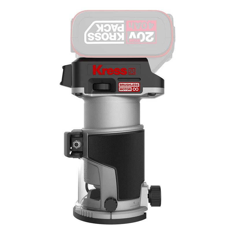 Kress KUD26.91 20Volt Kömürsüz 6/8mm Devir Ayarlı Şarjlı Profesyonel Avuç İçi El Frezesi Formika Tıraşlama (Akü Dahil Değildir)