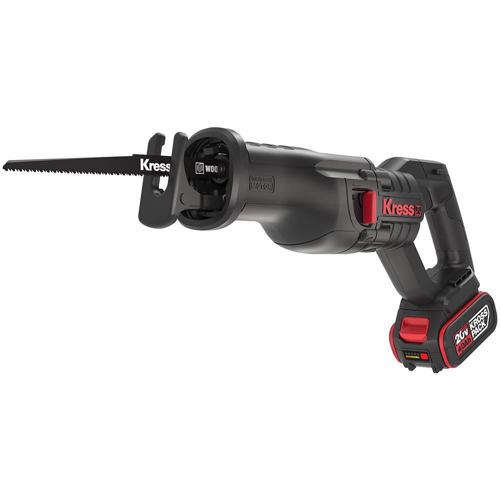 Kress KUE01 20Volt/4.0Ah Li - ion Çift Akülü Kömürsüz Profesyonel Tilki Kuyruğu Testere - Onivias