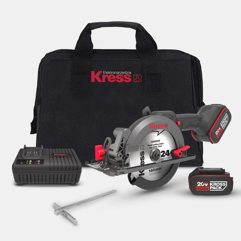 Kress KUE11 20Volt 4.0Ah. Li-ion 140MM ikiqat batareyalı fırçasız peşəkar çoxməqsədli dairəvi mişar 
