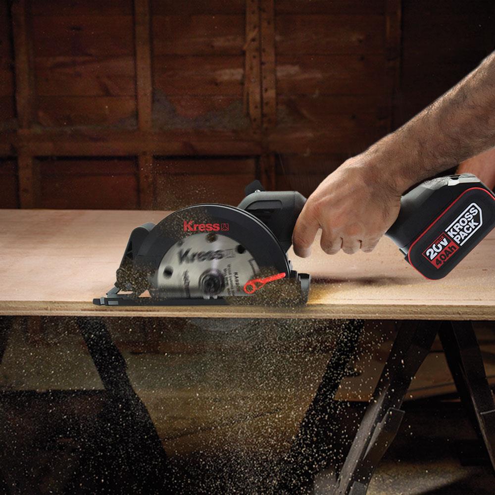 Kress KUE11 20Volt 4.0Ah. Li - ion 140MM Çift Akülü Kömürsüz Profesyonel Çok Amaçlı Daire Testere - Onivias