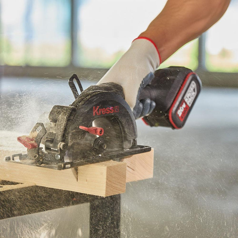 Kress KUE11 20Volt 4.0Ah. Li-ion 140MM ikiqat batareyalı fırçasız peşəkar çoxməqsədli dairəvi mişar 