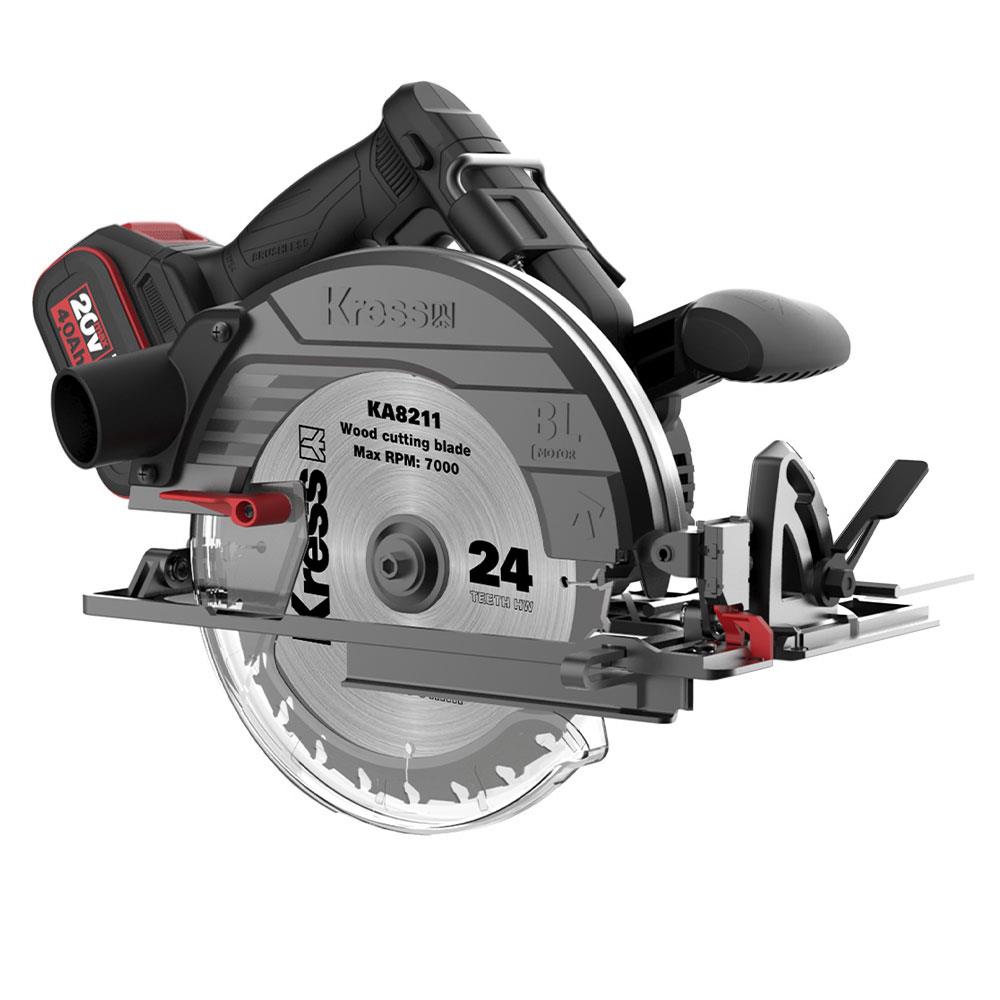 Kress KUE15 20Volt 4.0Ah. Li - ion 185MM Çift Akülü Kömürsüz Profesyonel Daire Testere - Onivias