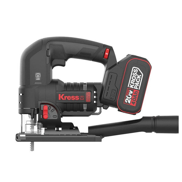 Kress KUE26 20Volt 4.0Ah Li - ion Çift Akülü Profesyonel Kömürsüz Devir Ayarlı Şarjlı Dekupaj Testere - Onivias
