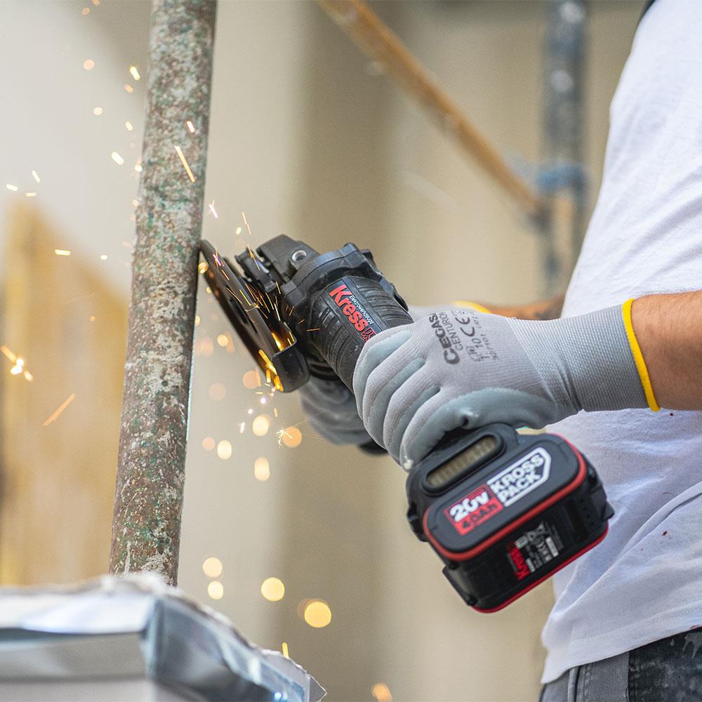 Kress KUH02.91 20Volt 115mm Kömürsüz Profesyonel Şarjlı Devir Ayarlı Avuç Taşlama (Akü Dahil Değildir) - Onivias