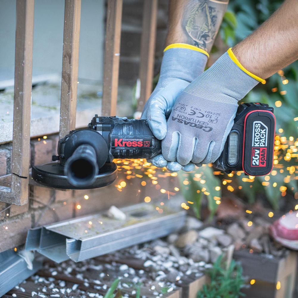 Kress KUH02.91 20Volt 115mm Kömürsüz Profesyonel Şarjlı Devir Ayarlı Avuç Taşlama (Akü Dahil Değildir) - Onivias