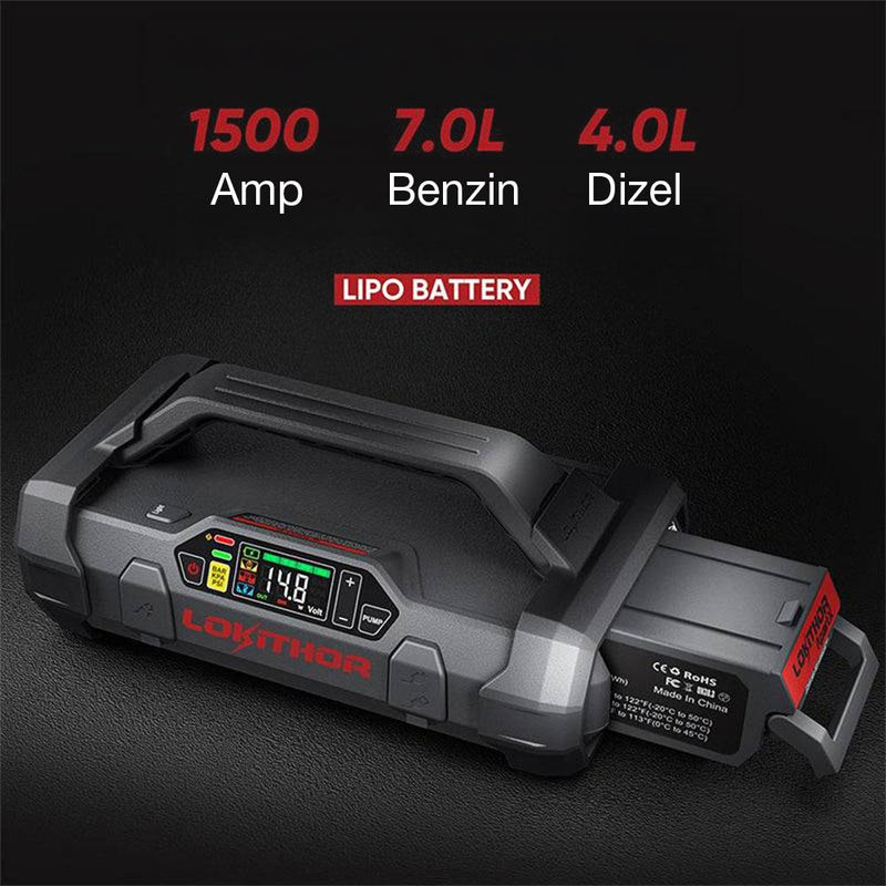 Lokithor APARTX1500 12V 1500Amp Li-Polimer Ağıllı Batareya Gücləndirici + Nasos + Enerji Bankı + LED Lampa