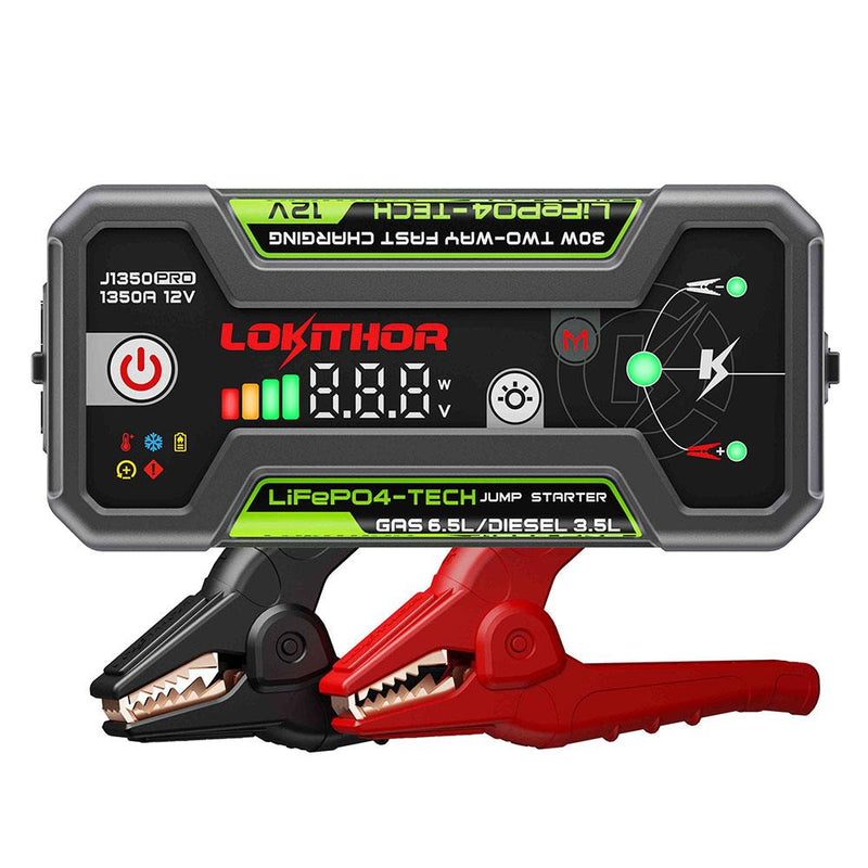 Lokithor J1350PRO 12V 1350Amp LiFePO4 Ağıllı Batareya Gücləndiricisi + Powerbank + LED Lampa