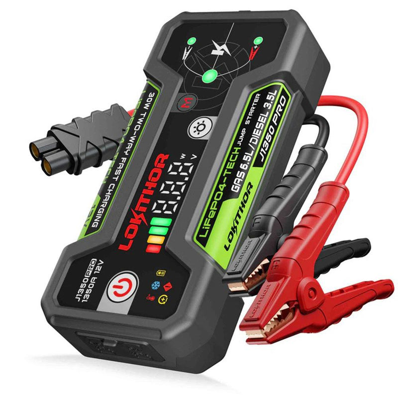 Lokithor J1350PRO 12V 1350Amp LiFePO4 Ağıllı Batareya Gücləndiricisi + Powerbank + LED Lampa
