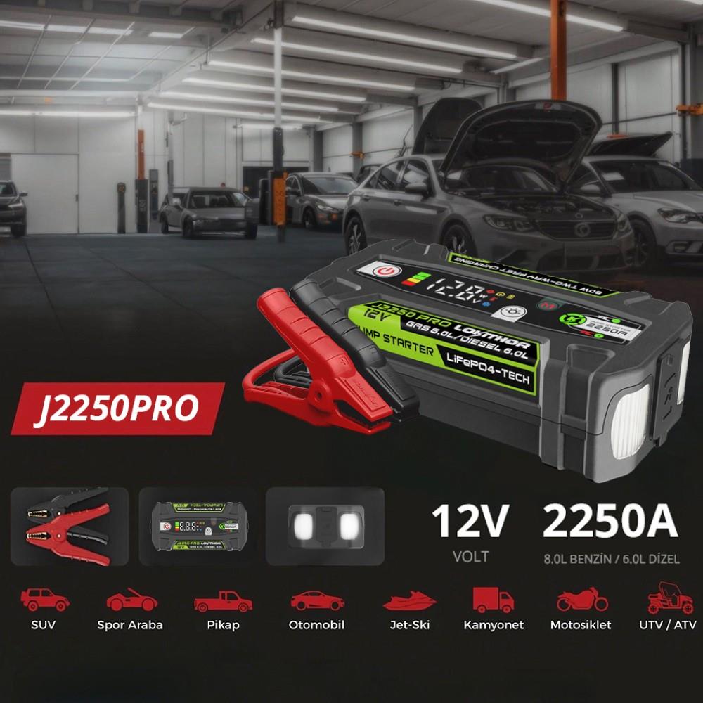 Lokithor J2250PRO 12V 2250Amp LiFePO4 Akıllı Akü Takviye + Powerbank + Led Lamba - görsel 3