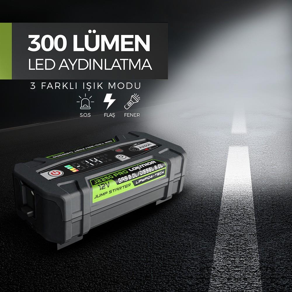 Lokithor J2250PRO 12V 2250Amp LiFePO4 Akıllı Akü Takviye + Powerbank + Led Lamba - görsel 6