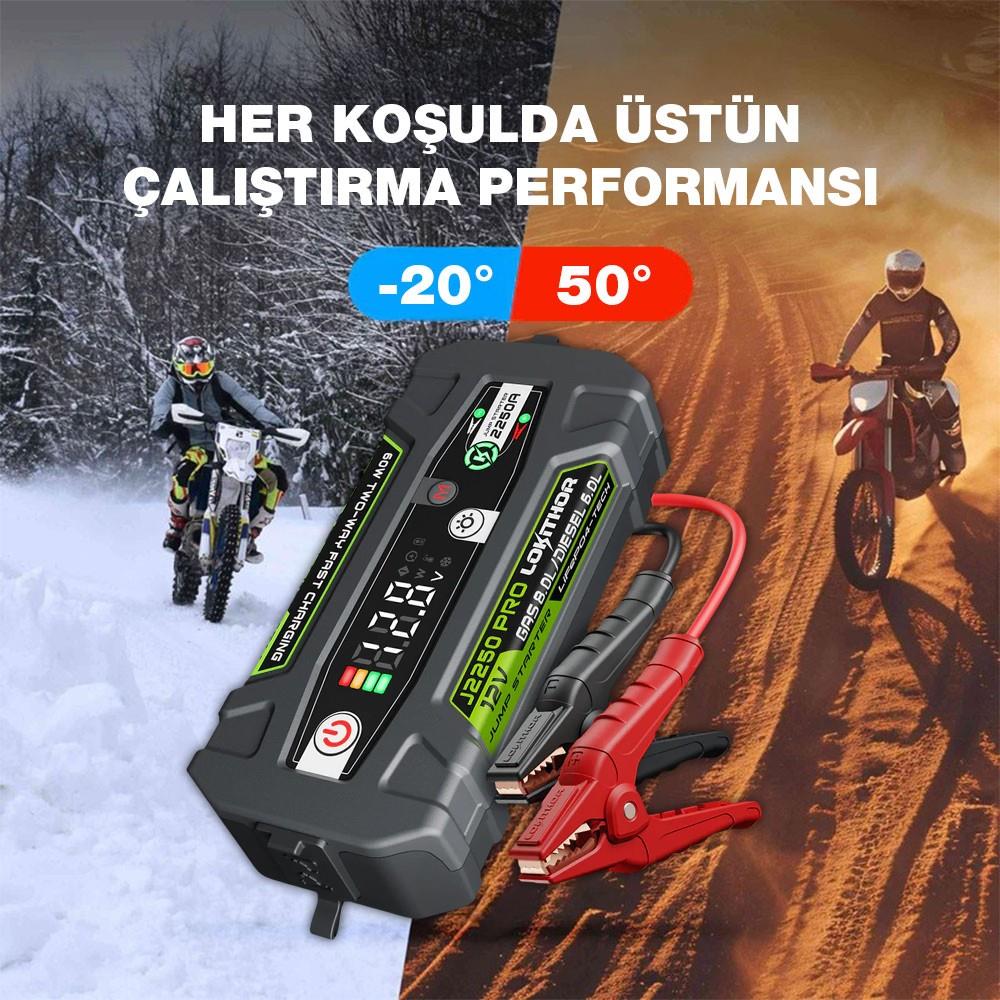 Lokithor J2250PRO 12V 2250Amp LiFePO4 Akıllı Akü Takviye + Powerbank + Led Lamba - görsel 10