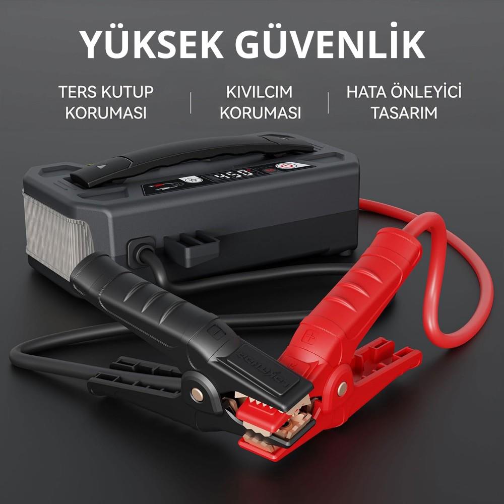 Lokithor J3250PRO 12V 3250Amp LiFePO4 Akıllı Akü Takviye + Powerbank + Led Lamba - görsel 10