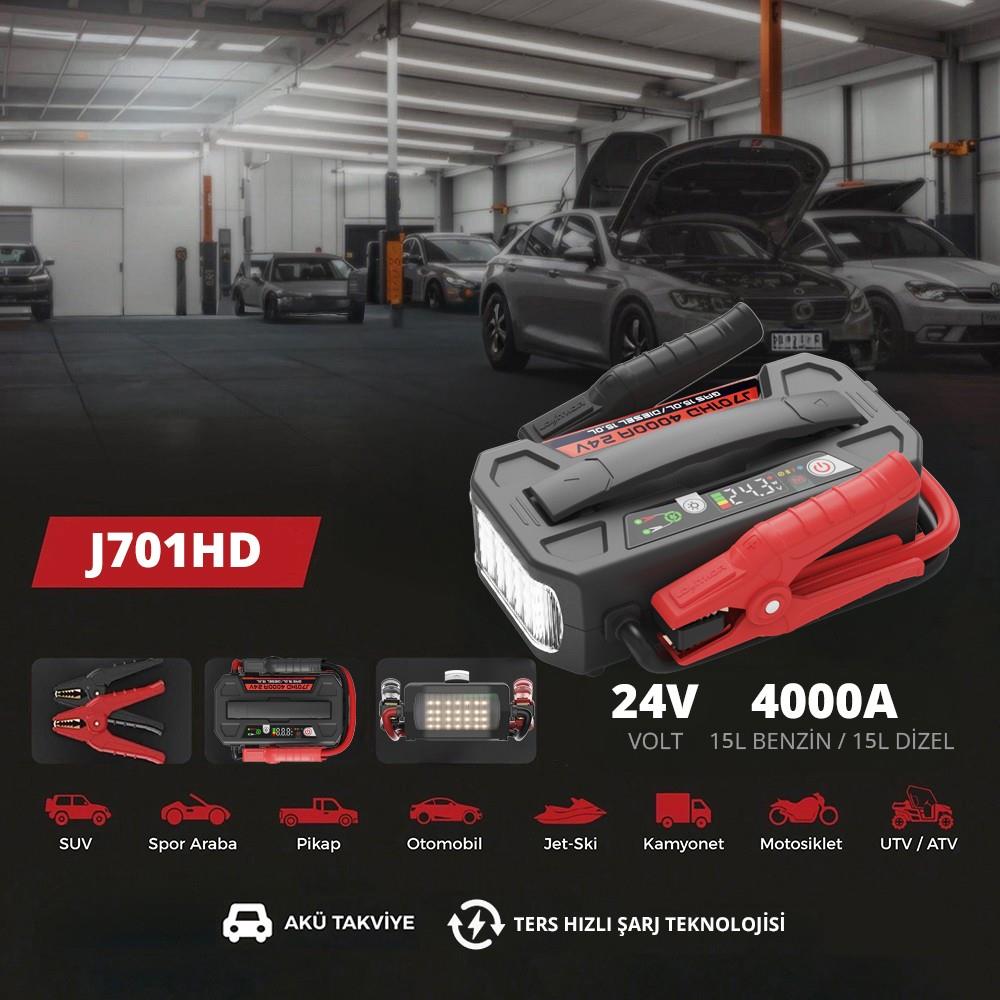 Lokithor J701HD 24V 4000Amp Li-Polimer Akıllı Akü Takviye + Powerbank + Led Lamba - görsel 3