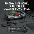 Lokithor JA3000PRO 12V 3000Amp LiFePO4 Akıllı Akü Takviye + Pompa + Powerbank + Led Lamba - görsel 4