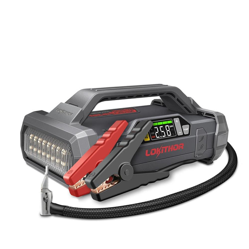 LOKITHOR JA301 12V 2000Amp Li-Polimer Ağıllı Batareya Gücləndirici + Nasos + Powerbank + LED Lampa